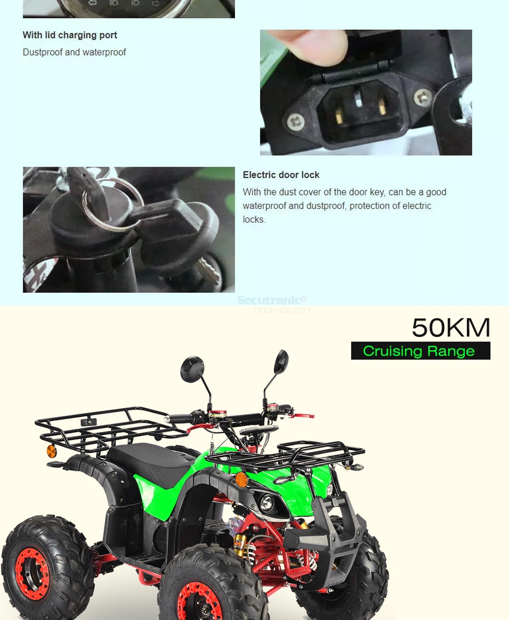 Wholesale 4X4 Four-Wheeled Axle Drive ATV Electric Quad Bike Adults