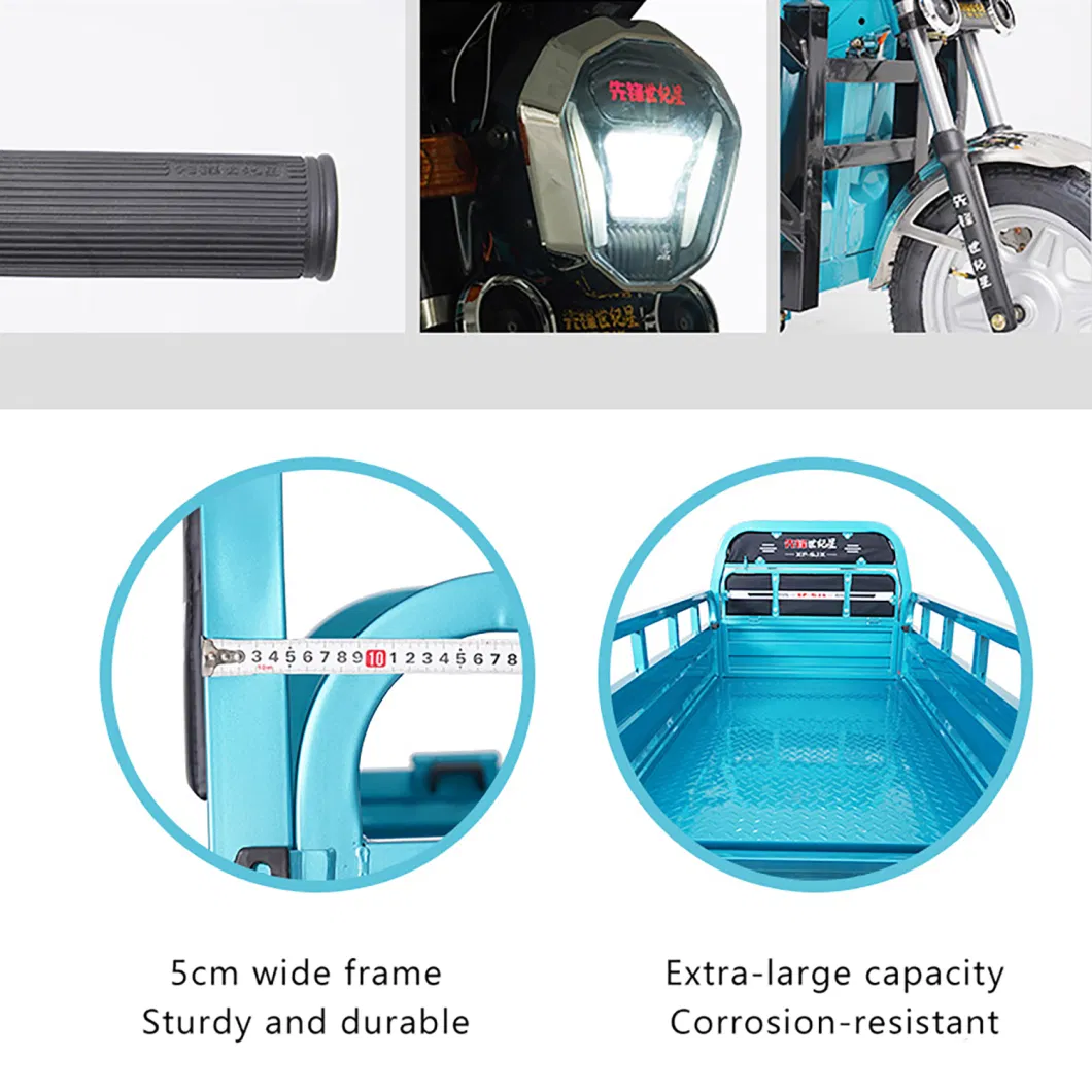 Multi-Purpose Farm Use Load King Three-Wheeled Passenger Freight Transport Electric Tricycle