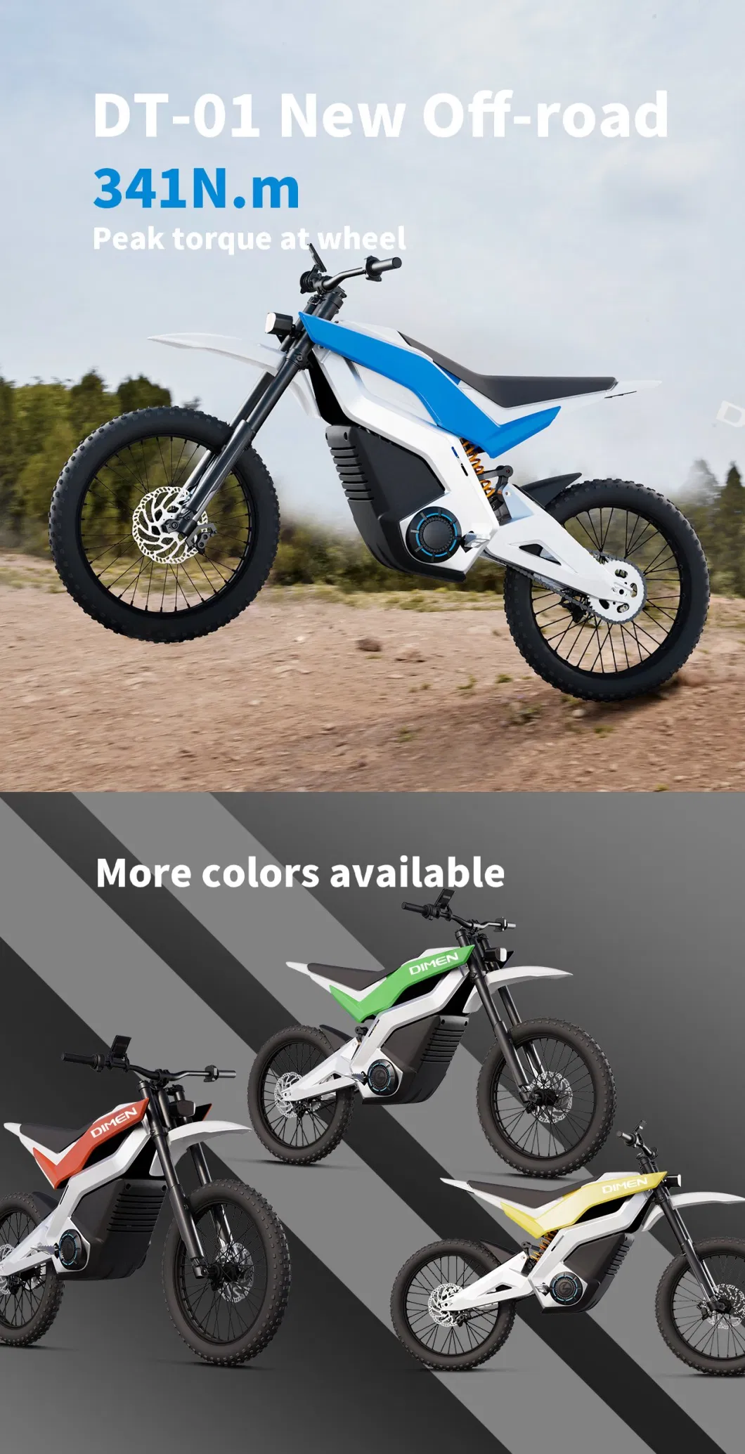 Dirt Bike Electric Motorcycle 3000W 72V Two-Wheeled Bike Wholesale