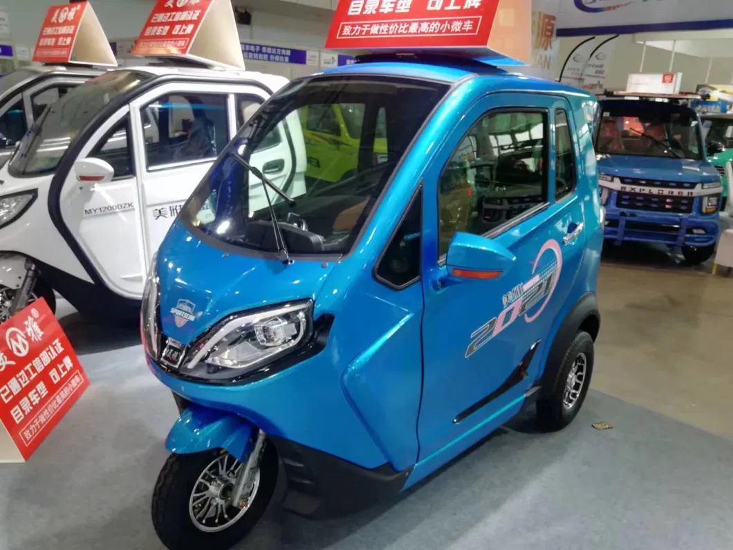 Three Wheels 1000W 3000W Two Doors Tuk Tuk Taxi Electric Enclosed Rainproof Tricycle E Rickshaw Mobility Scooter with 3 Passengers Mini Electric Car