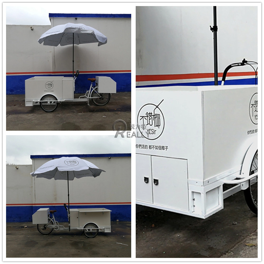 Electric Tricycles Bicycle 3 Wheels Adult Street Ice Cream Cargo Bike Freezer Pedal Food Vending Cart for Sale Reverse Trike 3 Wheel Bicycle