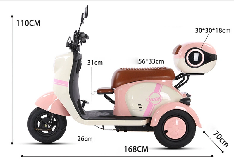 V1 Sightseeing Electric Tricycle Trike with Windshield Wiper Adult Recreational Electric Car