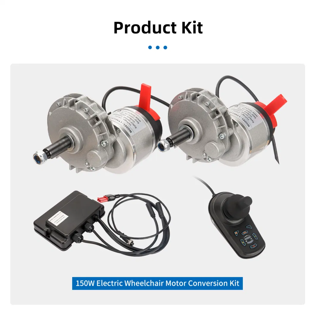 150W 24VDC 120rpm Powerful Electric Wheelchair Brushless DC Motor and Joystick Conversion Kit