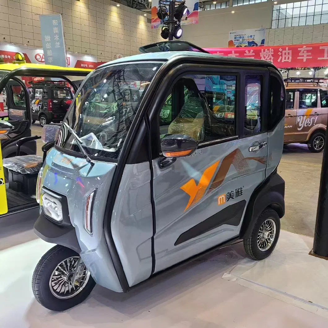 Three Wheels 1000W 3000W Two Doors Tuk Tuk Taxi Electric Enclosed Rainproof Tricycle E Rickshaw Mobility Scooter with 3 Passengers Mini Electric Car