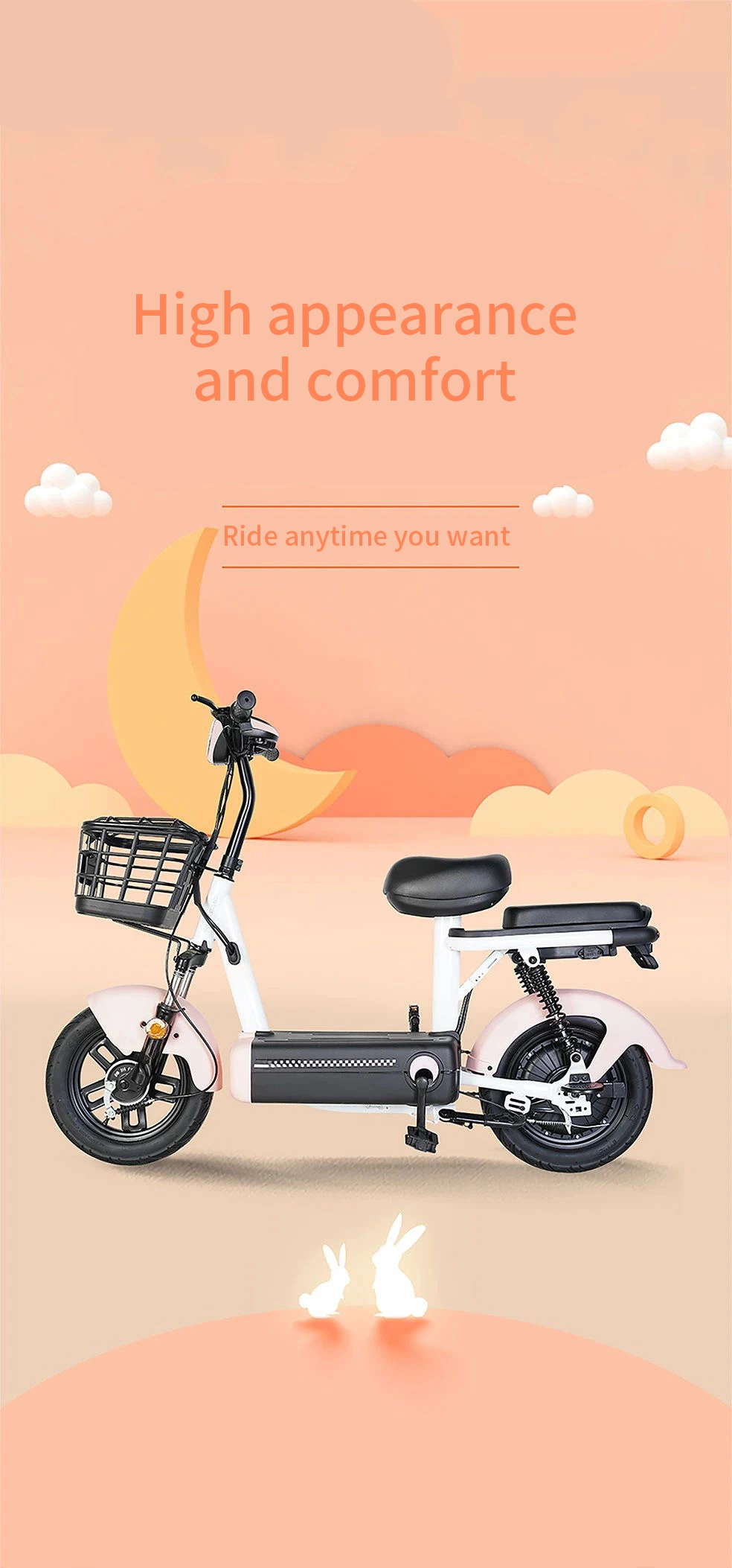 Adult Two Wheeled Electric Bicycle 48V20A Battery Car with Pedals Manufacturer Direct Sales Low Price High Quality