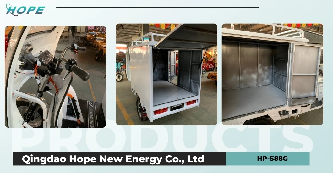 Hope New 3 Wheels Delivery Scooter Closed Cabin Electric Tricycle with Delivery Van