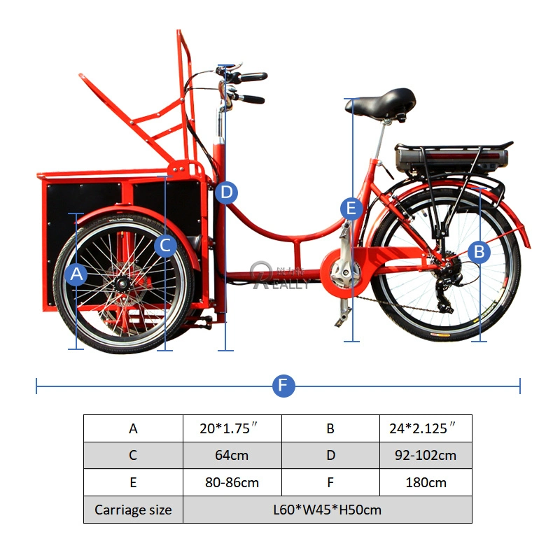 Hot Sale Family Portable Electric Cargo Bike 3 Wheels Adult Trike Tricycle Electric Truck Loading Vegetables and Food