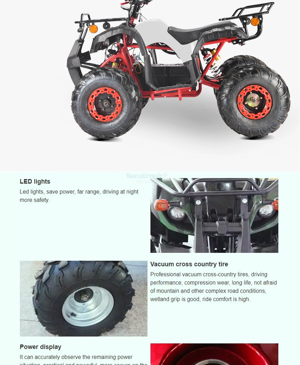 Wholesale 4X4 Four-Wheeled Axle Drive ATV Electric Quad Bike Adults