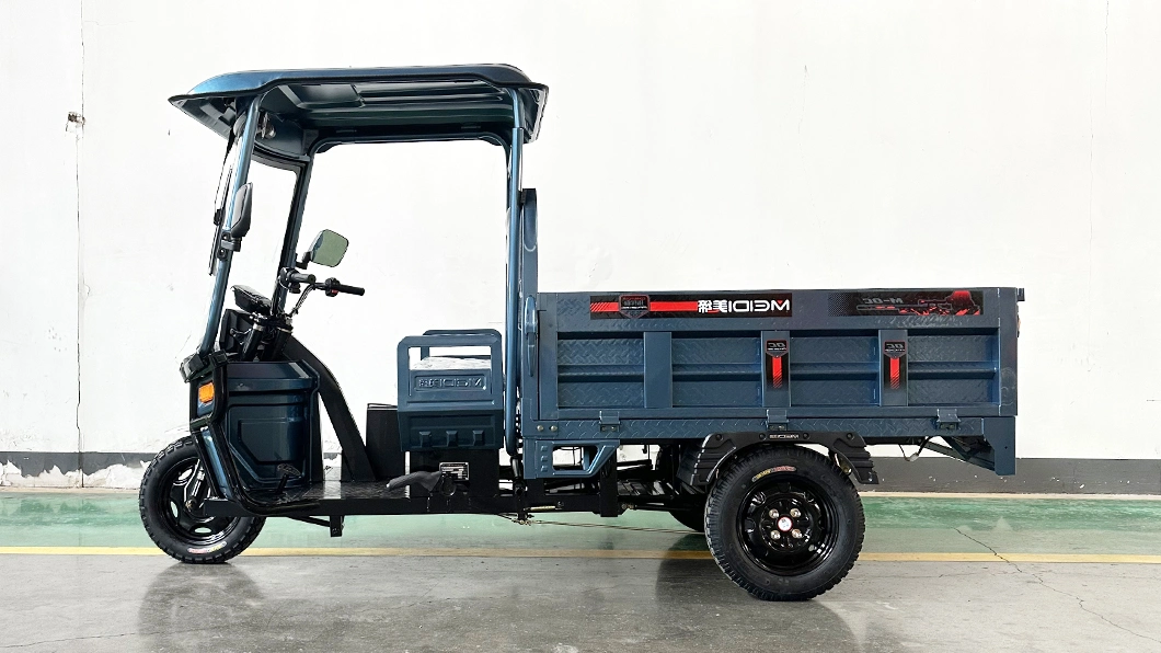 Meidi 2024 New Arrival 1500W 800kg Loading Capacity Express Delivery Detachable Canopy Electric Cargo Three Wheel Tricycle for Mountain Area