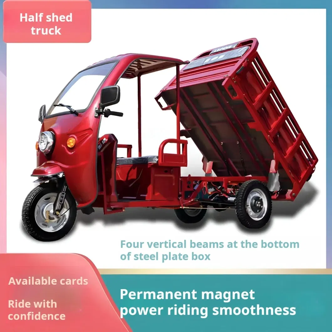 Electric Motor Cargo Tricycle Bike with Shed Three Wheel Truck