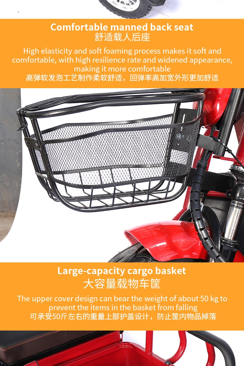 3 Wheel Delivery E Bicycle Cargo Bike E Motorcycle Fat Tire Bicycle