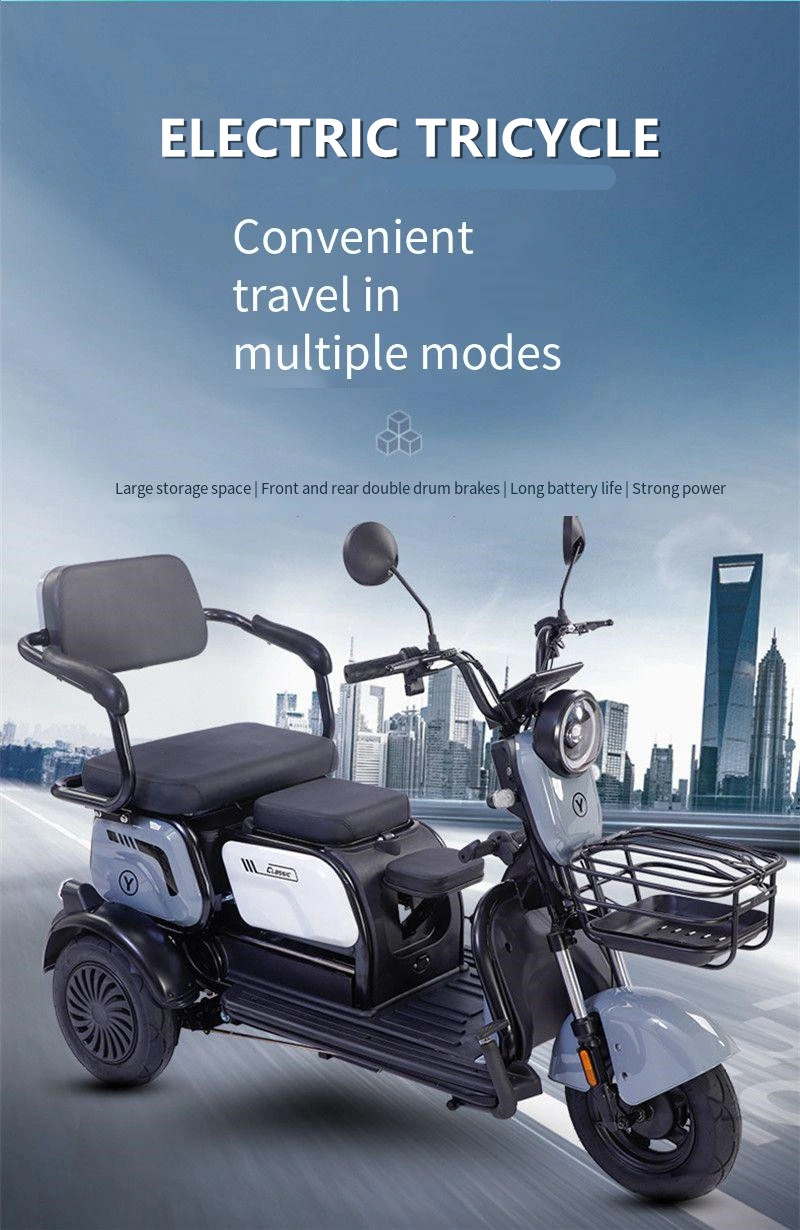 Recreational Electric Mobility Tricycle 60V 650W Electric Passenger Tricycle for Adults