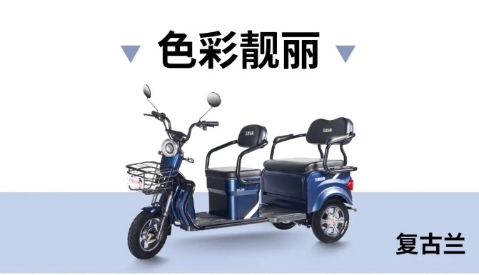 48V/60V 500W Electric Tricycle Front Rear Two Seats for Passenger