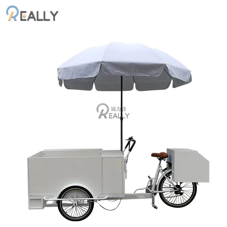 Electric Tricycles Bicycle 3 Wheels Adult Street Ice Cream Cargo Bike Freezer Pedal Food Vending Cart for Sale Reverse Trike 3 Wheel Bicycle