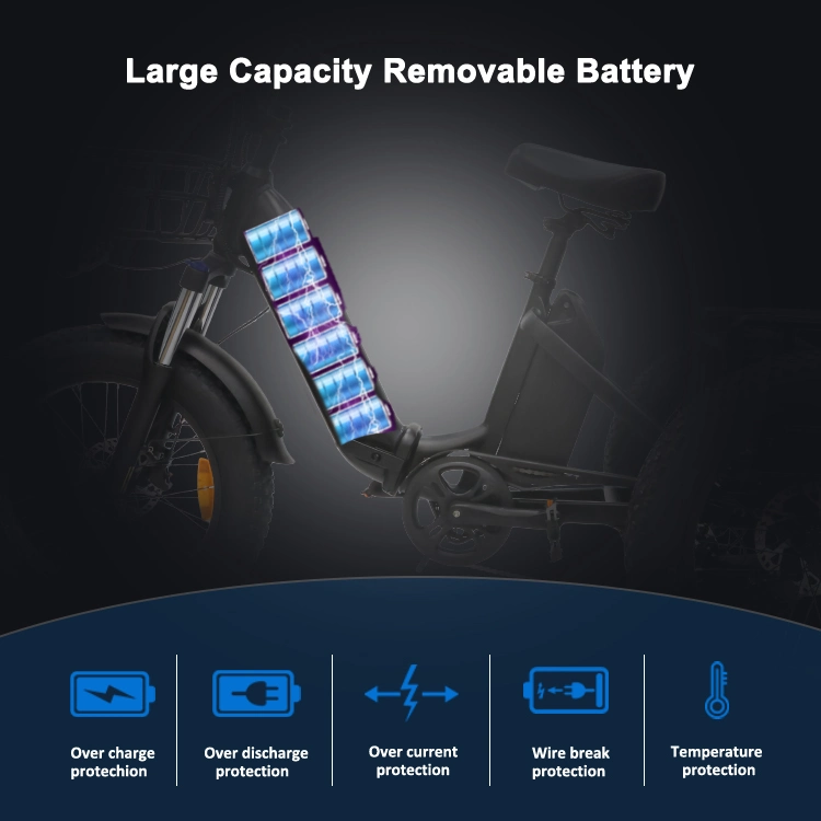 48V 500W 25ah Lithium Battery 20 Inch Fat Tire Cargo Electric Tricycle