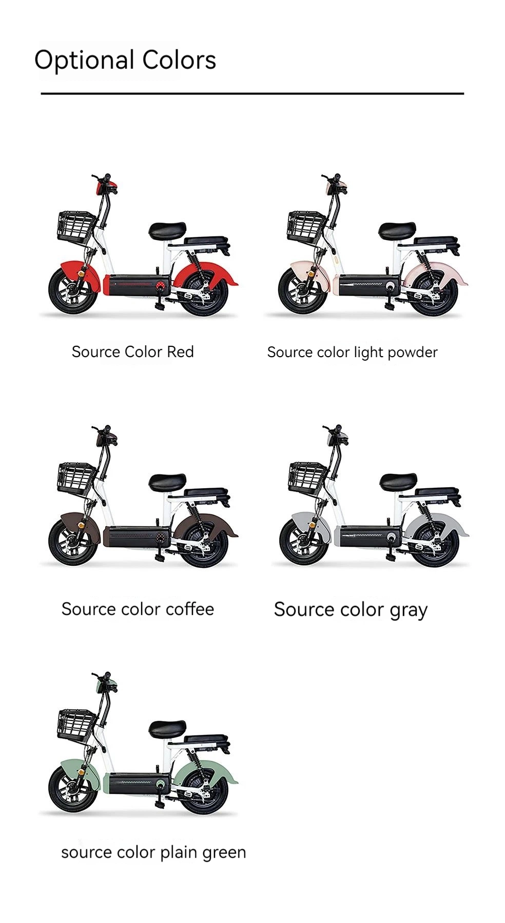 Adult Two Wheeled Electric Bicycle 48V20A Battery Car with Pedals Manufacturer Direct Sales Low Price High Quality