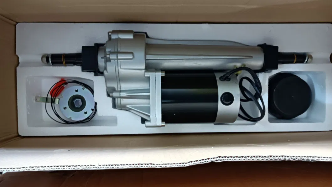 2200W 36V 5000rpm 57: 1 12nm 1000mm Electric Rear Axle Motor Kit Transaxle for Farm Tricycle Dumper