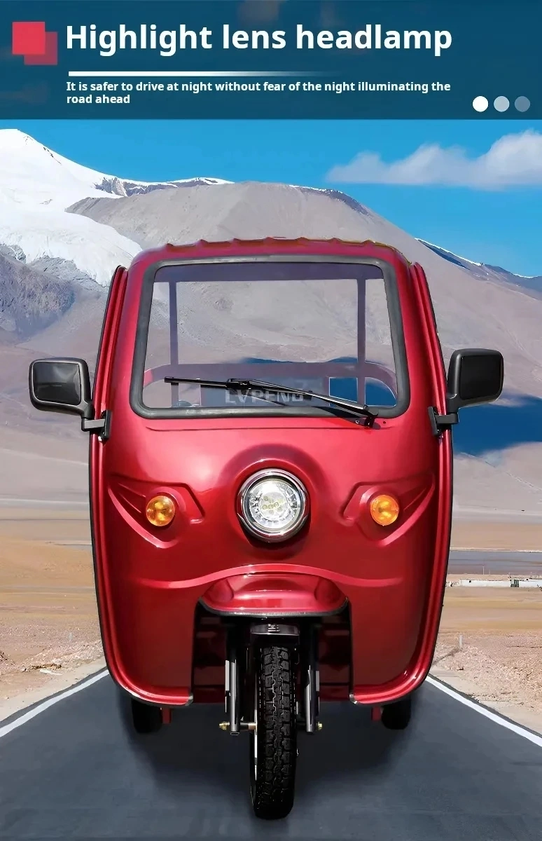 Factory Direct Sales Solar Electric Tricycle Adult for Passengers