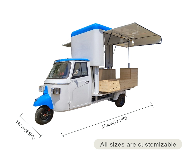 Motorized Food Cart Piaggio Ape 50 Tuk Tuk Electric Tricycle for Sale