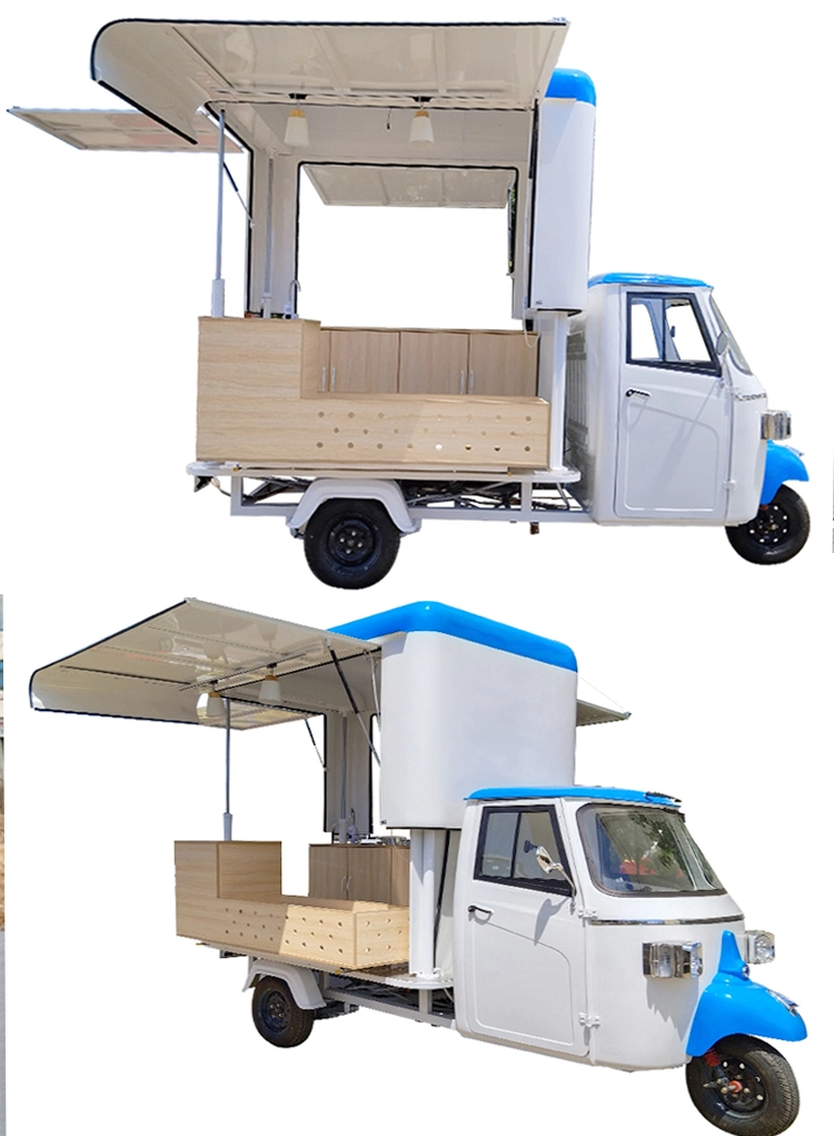 Motorized Food Cart Piaggio Ape 50 Tuk Tuk Electric Tricycle for Sale