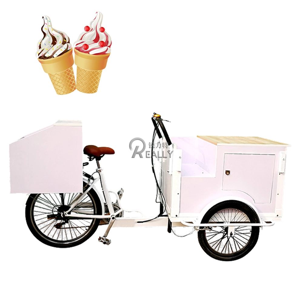 Front Load Ice Cream Cargo Bike Fashion Electric Adult Tricycle with High Quality Freezer for Sale Wholesale Family Street Food Cart for Sale