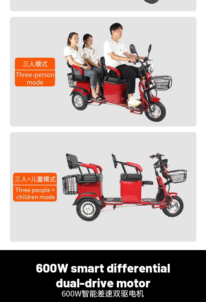 3 Wheel Adults Electric Tricycles Adultos Three Wheel Triciclo Electrico Trike