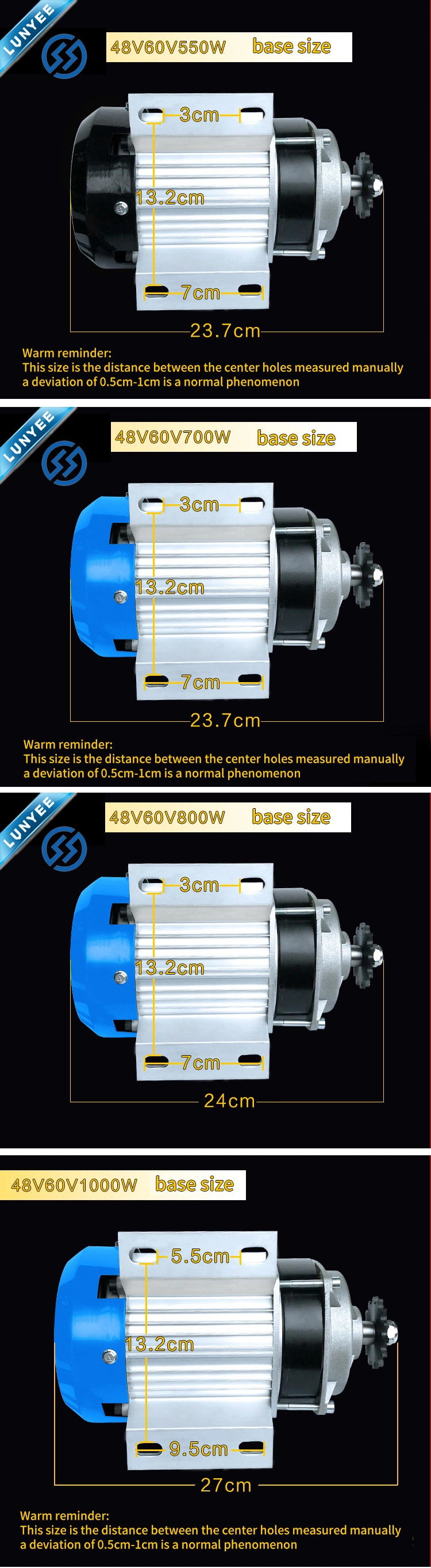 550W~1000W 48V/60V BLDC MID Mounting DC Brushless Motor for Electric Tricycle