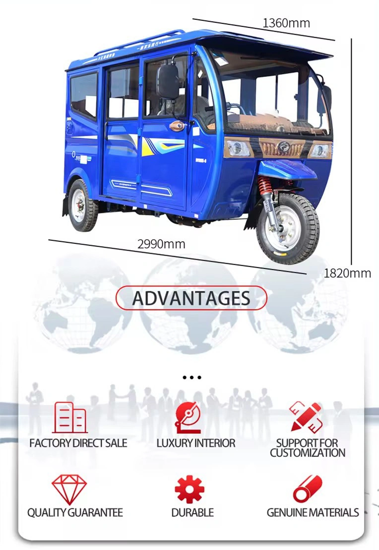 Motorized Passenger Tricycles 3 Wheel Motor Tricycles for Taxi