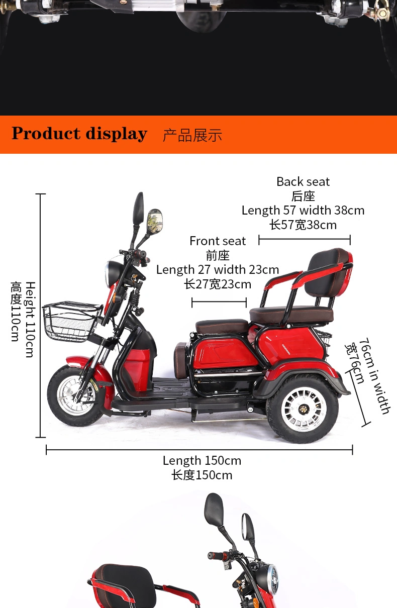 Three Wheel Fat Tire Electric Tricycle Cargo for Famliy Using