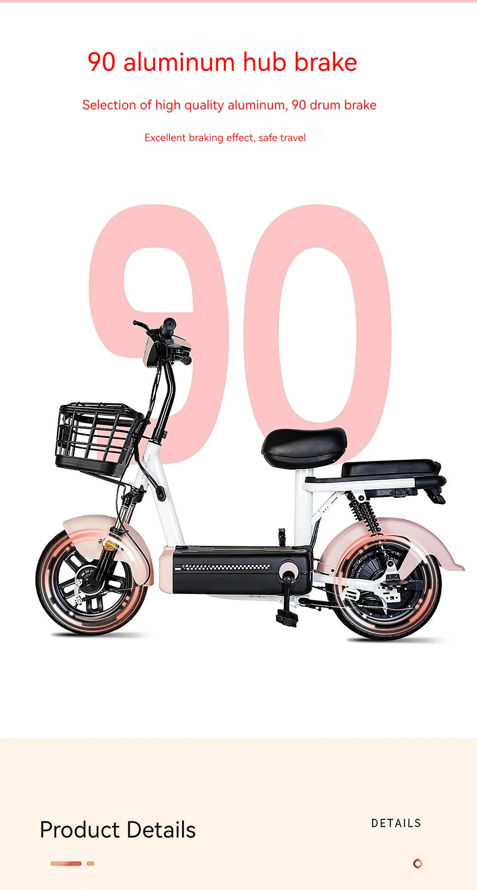 Adult Two Wheeled Electric Bicycle 48V20A Battery Car with Pedals Manufacturer Direct Sales Low Price High Quality