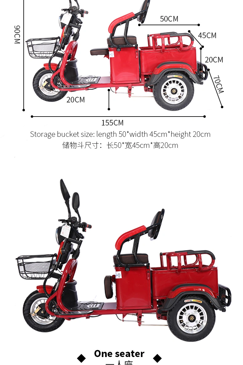 3 Wheel Delivery E Bicycle Cargo Bike E Motorcycle Fat Tire Bicycle