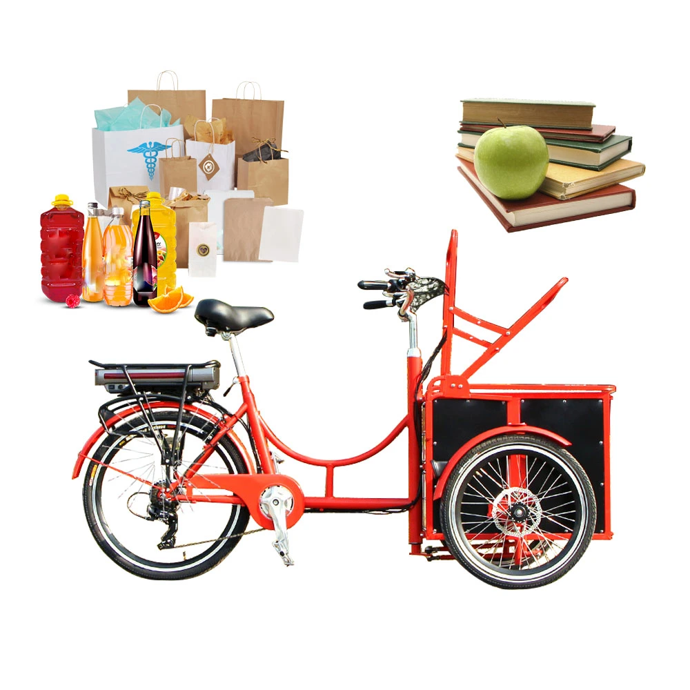 Hot Sale Family Portable Electric Cargo Bike 3 Wheels Adult Trike Tricycle Electric Truck Loading Vegetables and Food