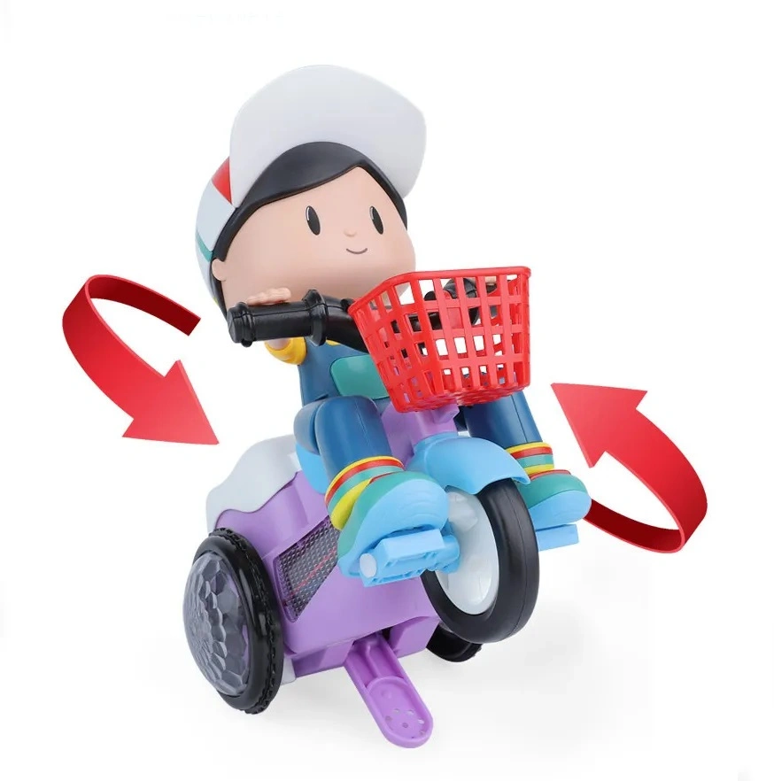 Children Resistance Stunt Electric Tricycle 360 Degree Rotating Children Electric Stunt Tricycle Toy with Light and Music