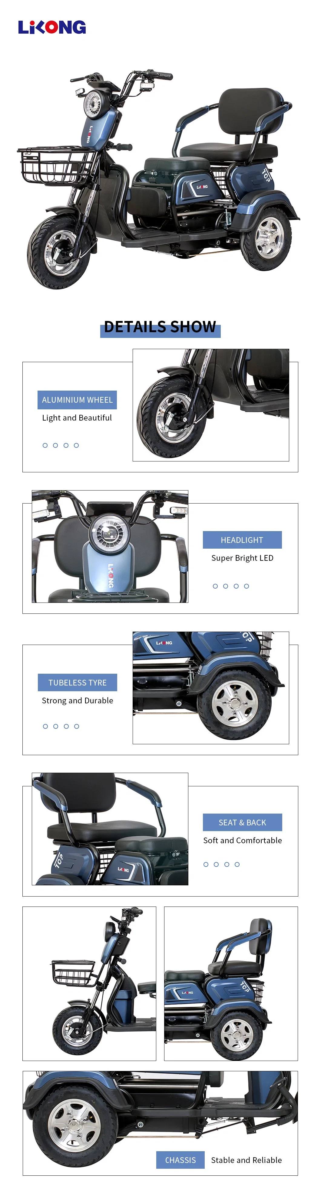 China Manufacturer Price Philippines Design Mode Brands E -Trike