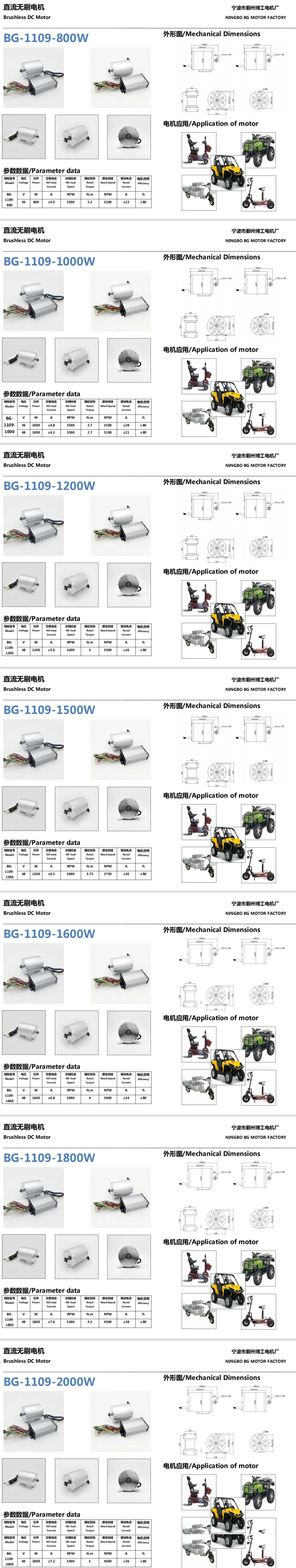 Motorized Tricycles 72V 3000W 130mm Electric Engine DC Brushless Motor