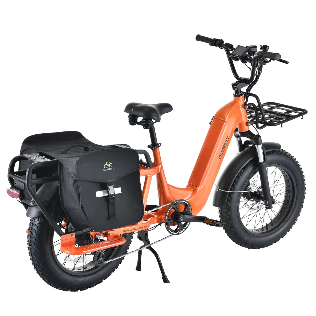 Cupid 48V 750W 20&quot; Suspension Orange Fat Tire Electric Cargo Bike