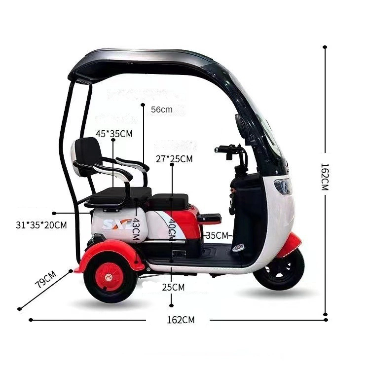 New Product 48V 60V 800W 3 Wheels Long Range Caravan Electric Scooter Electric Tricycle