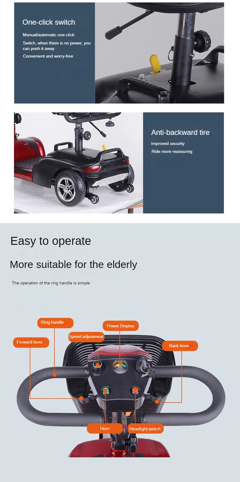 Elderly Mobility Electric Bike Factory Direct Sale