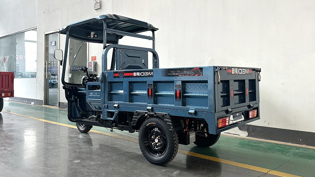 Meidi 2024 New Arrival 1500W 800kg Loading Capacity Express Delivery Detachable Canopy Electric Cargo Three Wheel Tricycle for Mountain Area