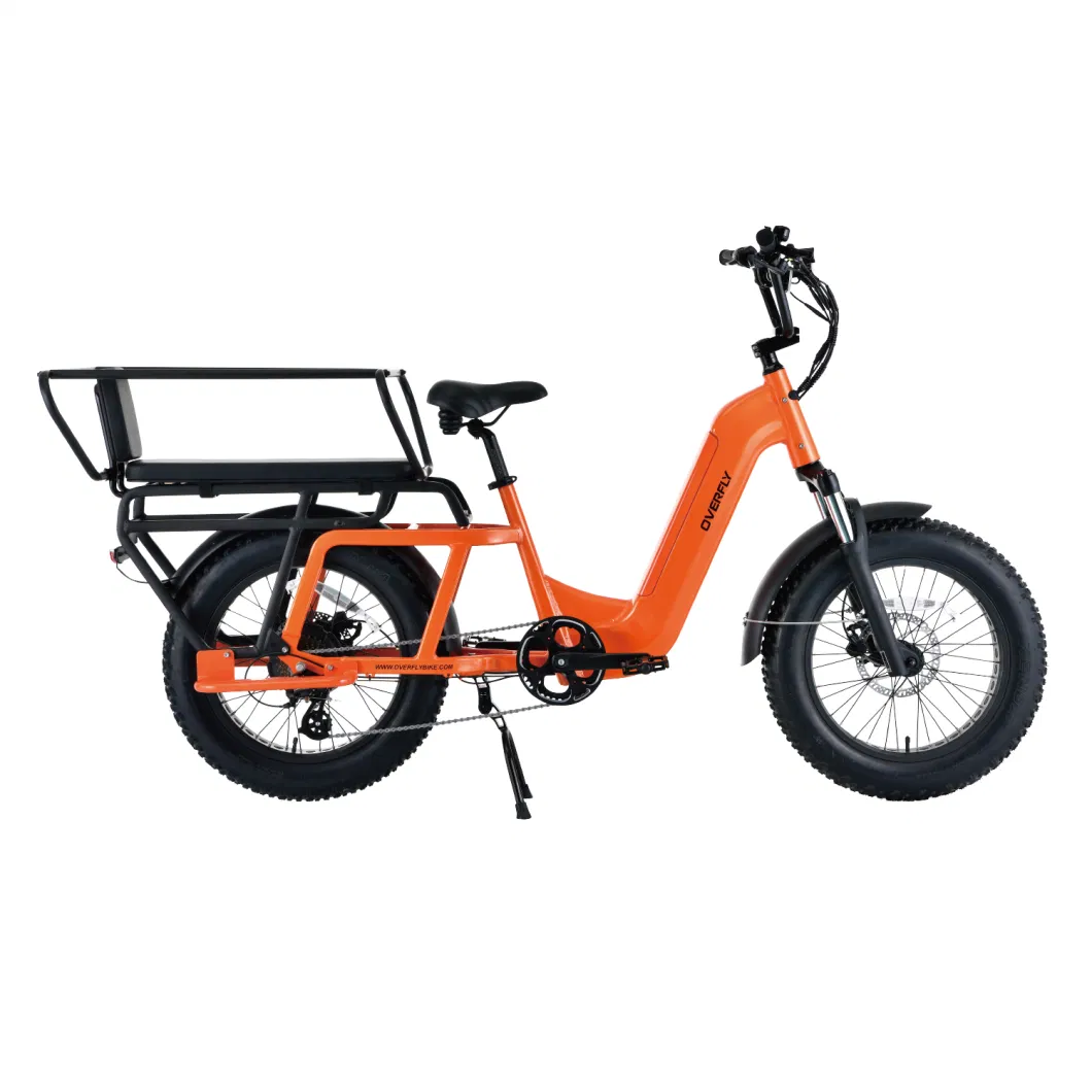 Cupid 48V 750W 20&quot; Suspension Orange Fat Tire Electric Cargo Bike