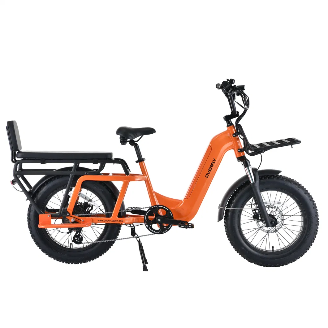 Cupid 48V 750W 20&quot; Suspension Orange Fat Tire Electric Cargo Bike