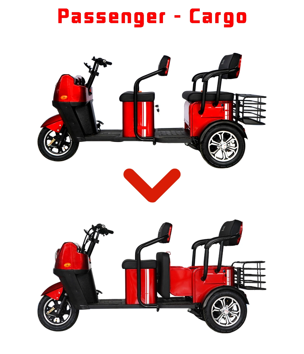 Wholesale High Quality 3 Wheel Adults Battery Powered Electric Tricycles Adultos Three Wheel Triciclo Electrico Trike for Sale