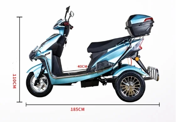 Adult Tricycle Three-Wheeler a High-Grade Electric Tricycle with Folding Passenger and Freight Functions Scooter Motorcy