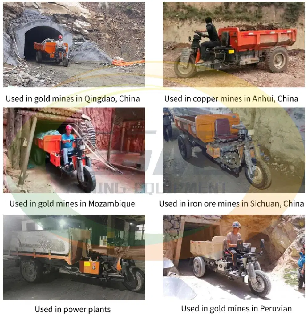 Diesel Electric 3 Wheel Mini Dumper Vehicle Truck Tricycle with 1 Ton for Underground Mining