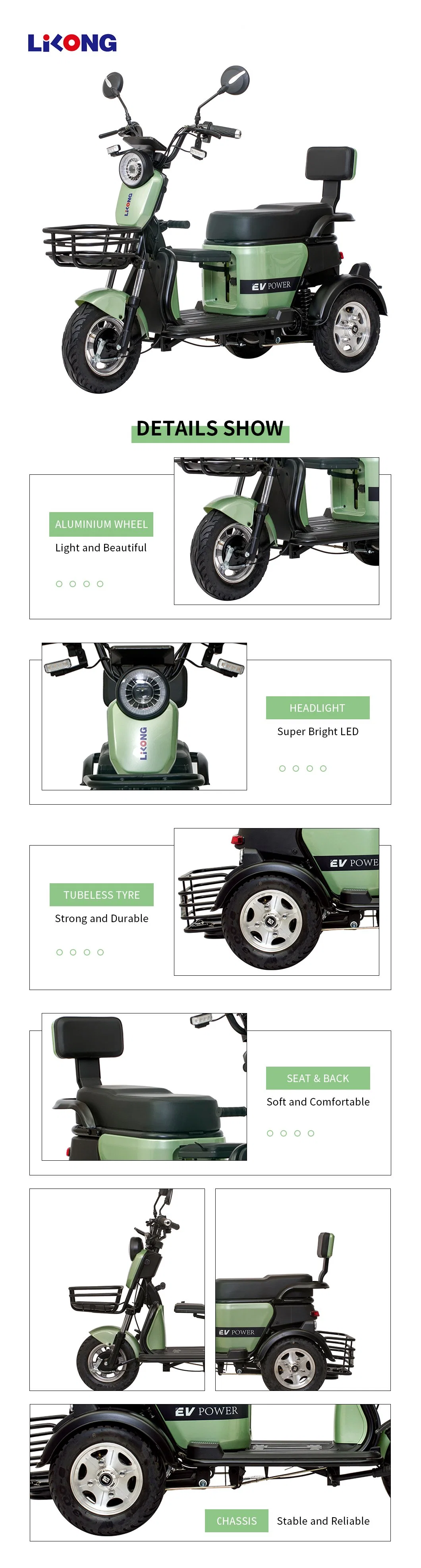 Best Price E-Trike Hot Sale in Philippines for Family Use