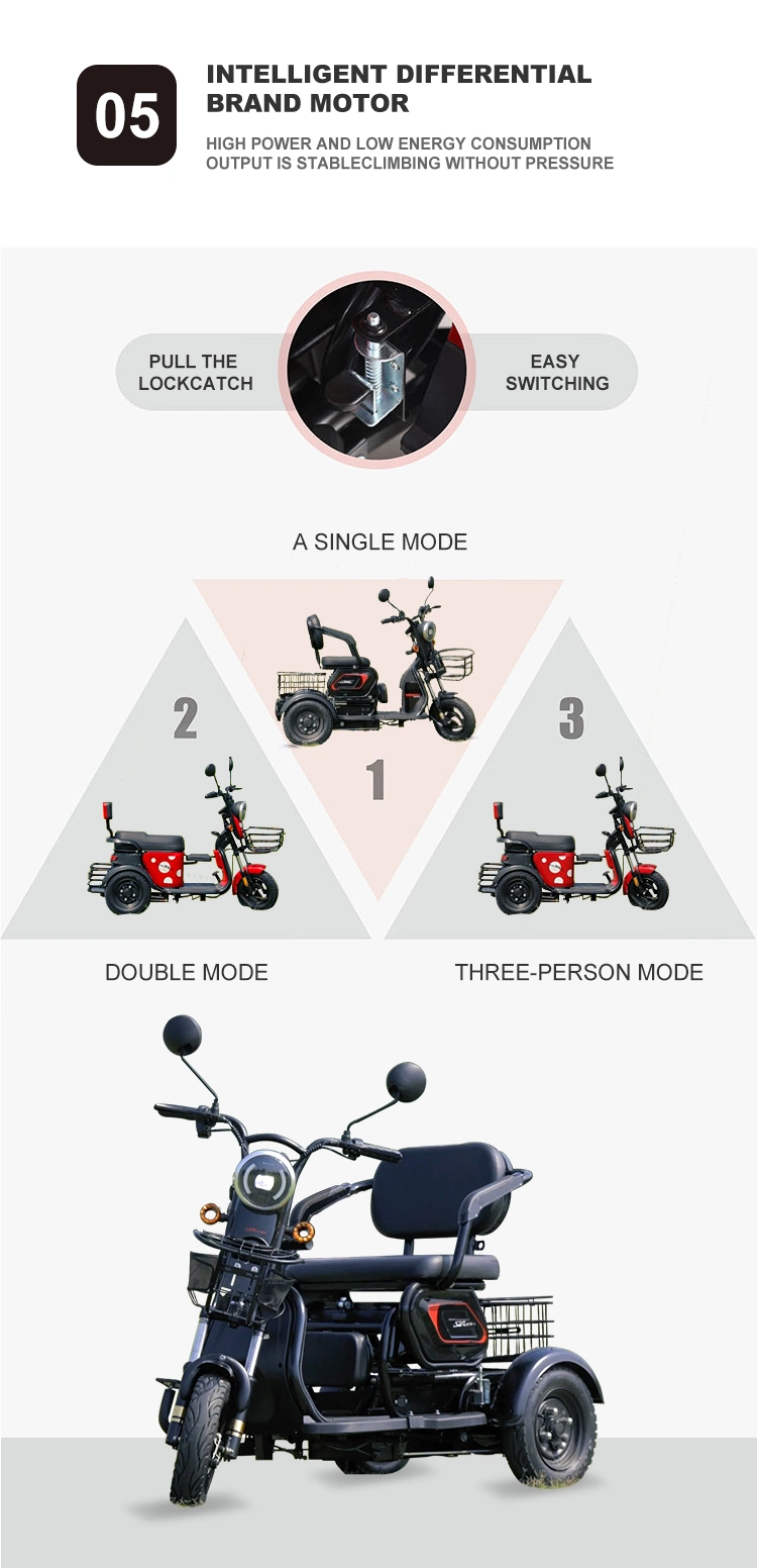 Long Battery Life 35-85km Endurance Logo Can Be Customized Sitting Electric Tricycle Seniors