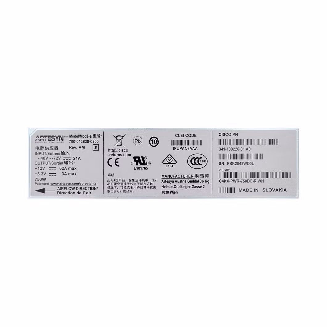 Pwr-C45-4200acv Catalyst 4500 4200W AC Dual Input Power Supply (Data + PoE) 