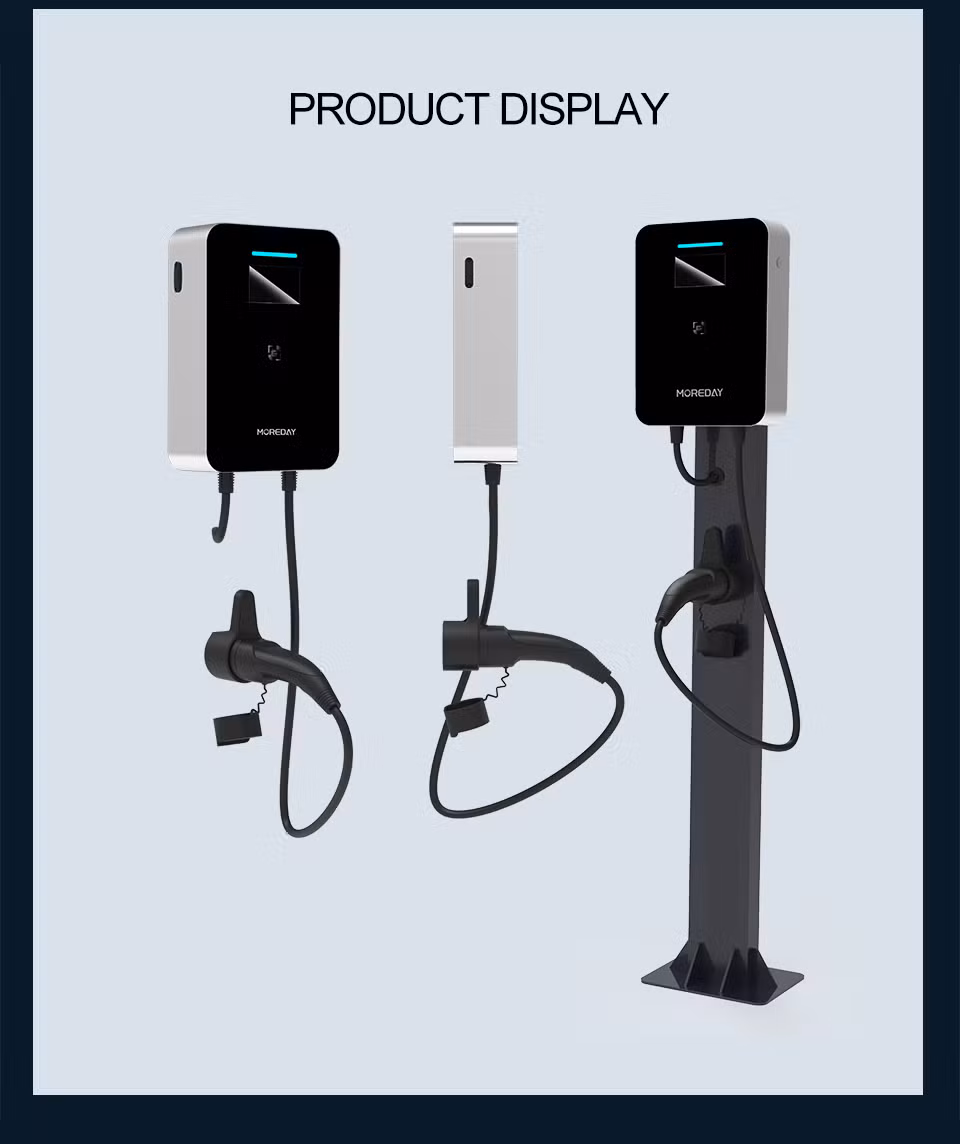 Moreday WiFi Ocpp1.6j RS-485 CE TUV Ukca Listed Fast Charging 7kw 11kw 22kw Wall Box Evse Electric EV Charger Type 2 EV Charging Station