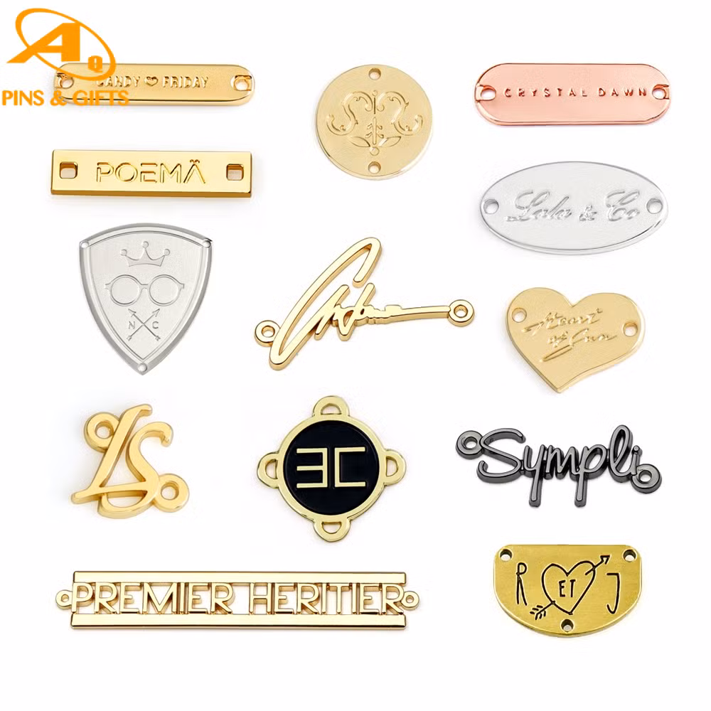 China Wholesale Private 3D Blank Aluminum Custom Logo Sticker Clothing Hang Tag ID Luggage Dog Pet Name Beer Bottle Handbag Furniture Shoe Garment Metal Label