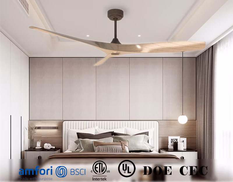 52 Inch LED Ceiling Lighting Fan Modern Bedroom Living Room Kitchen Decorate Ceiling Fan with Remote Control